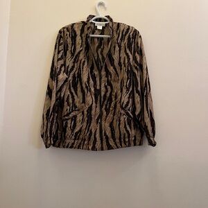Adolfo Brown and Black Long Sleeve Light Jacket